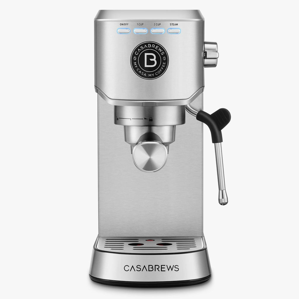 CASABREWS Espresso Machine, 20-Bar Pressure, 34 oz Water Tank, Silver - 5418Basic