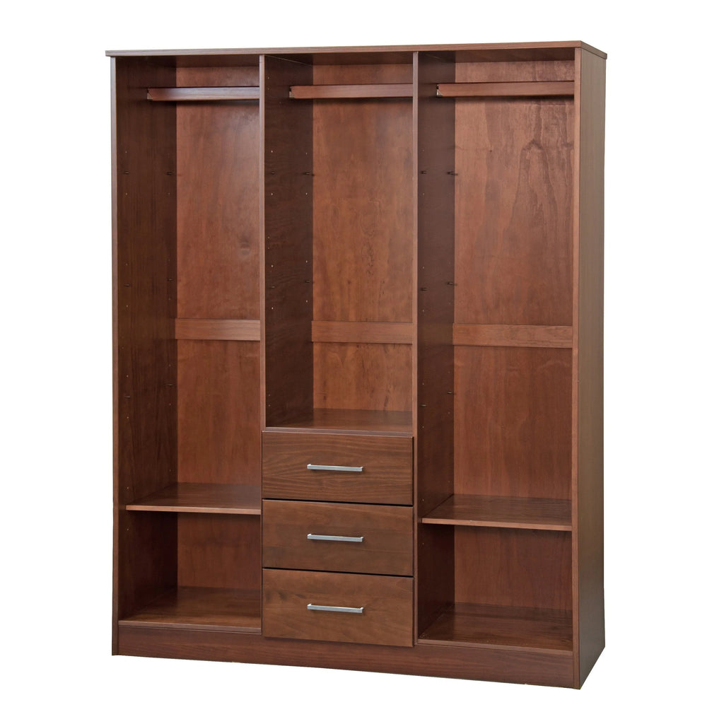 Palace Imports Solid Wood 3-Door Wardrobe Armoire, 56 inch - Cosmo