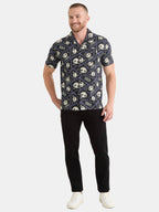 Nightmare Before Christmas Men's and Big Men's Print Button-Up Cotton Shirt with Short Sleeves, Sizes XS-3XL
