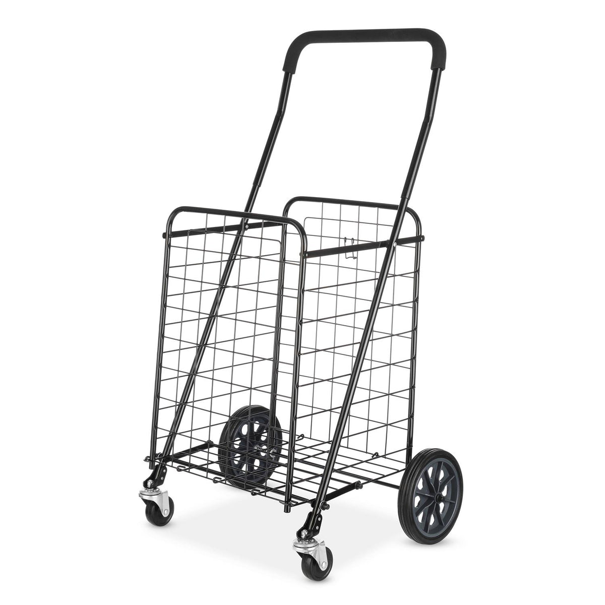 Mainstays Adjustable Rolling Shopping Cart - Black