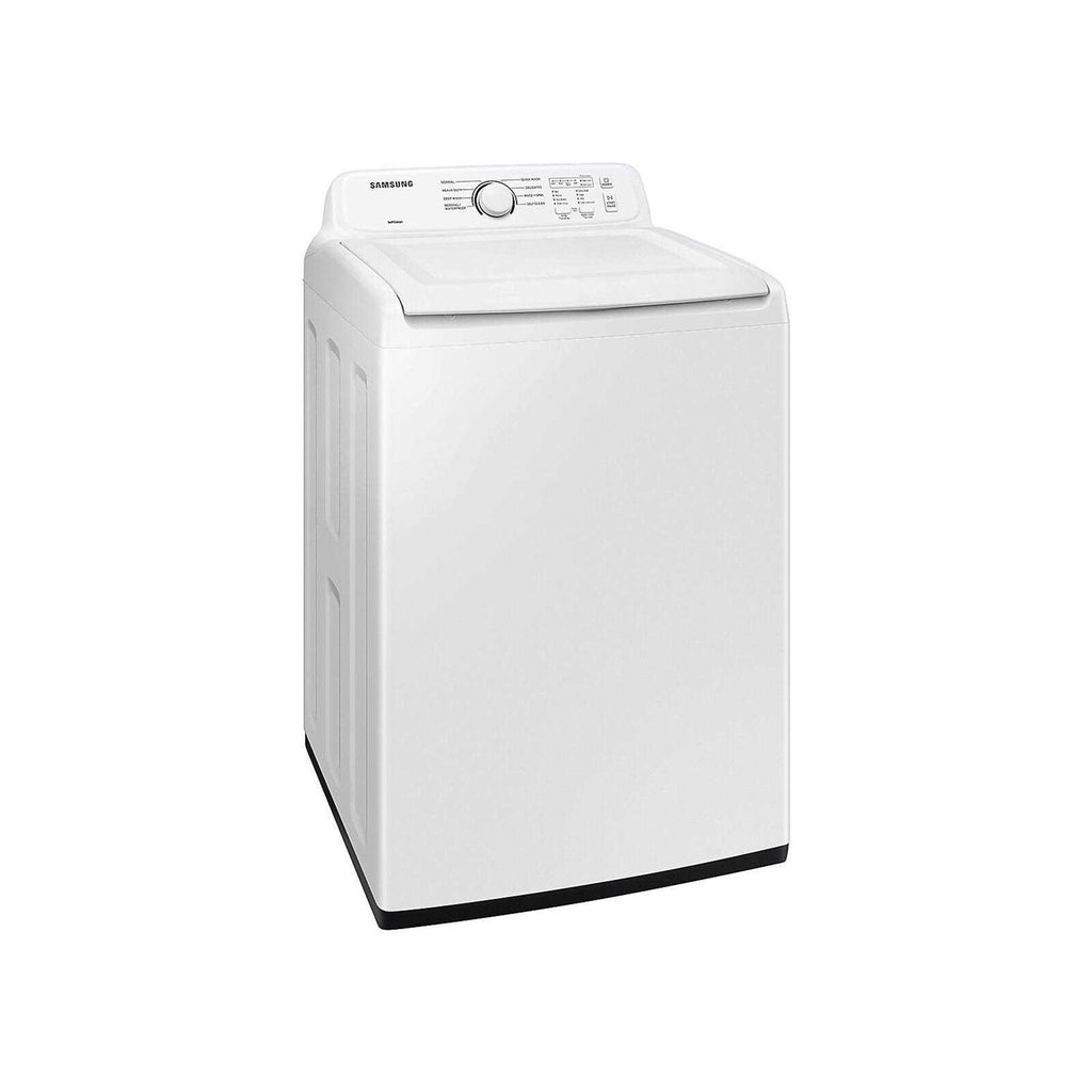 Samsung White Top Load Laundry Pair - WA41A3000AW Washer And DVE41A3000W Electric Dryer