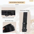 WHIPPY Women Leather Belt for Jeans Pants Ladies Leather Belts with Black Buckle