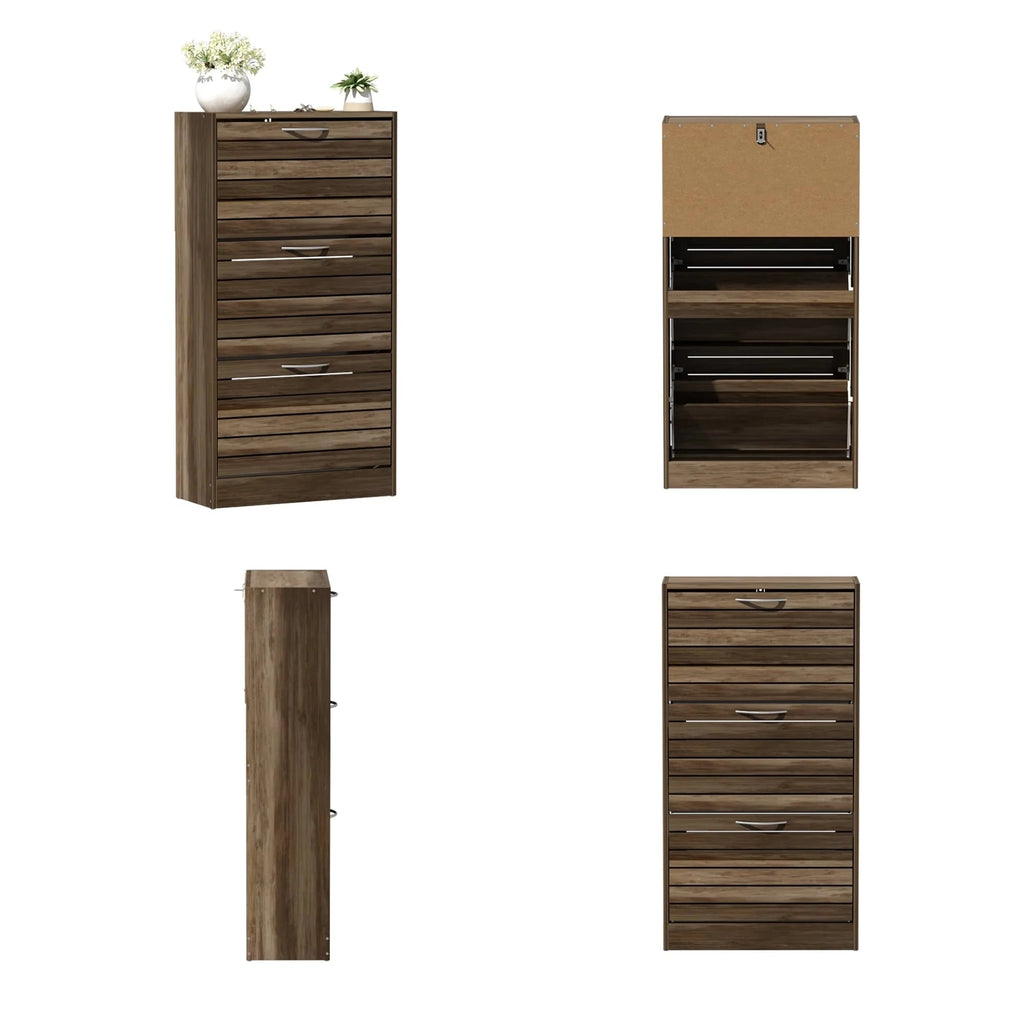 Modern Flip-Down Shoe Storage Cabinet