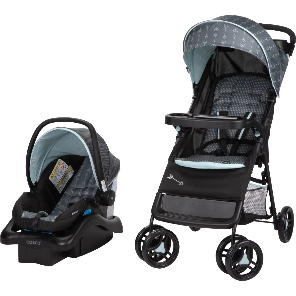 Cosco Kids Lift & Stroll DX Travel System, Gray Arrows - DX