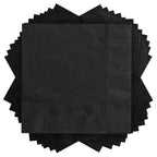 75 Count 6.5IN x 6.5IN Black Disposable Paper Napkins by Way To Celebrate