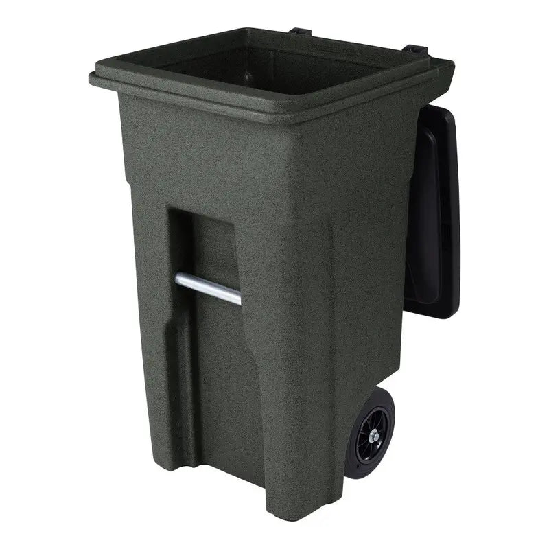 Toter 32 Gallon Green Trash Can With Quiet Wheels And Attached Lid - ANA32-55410