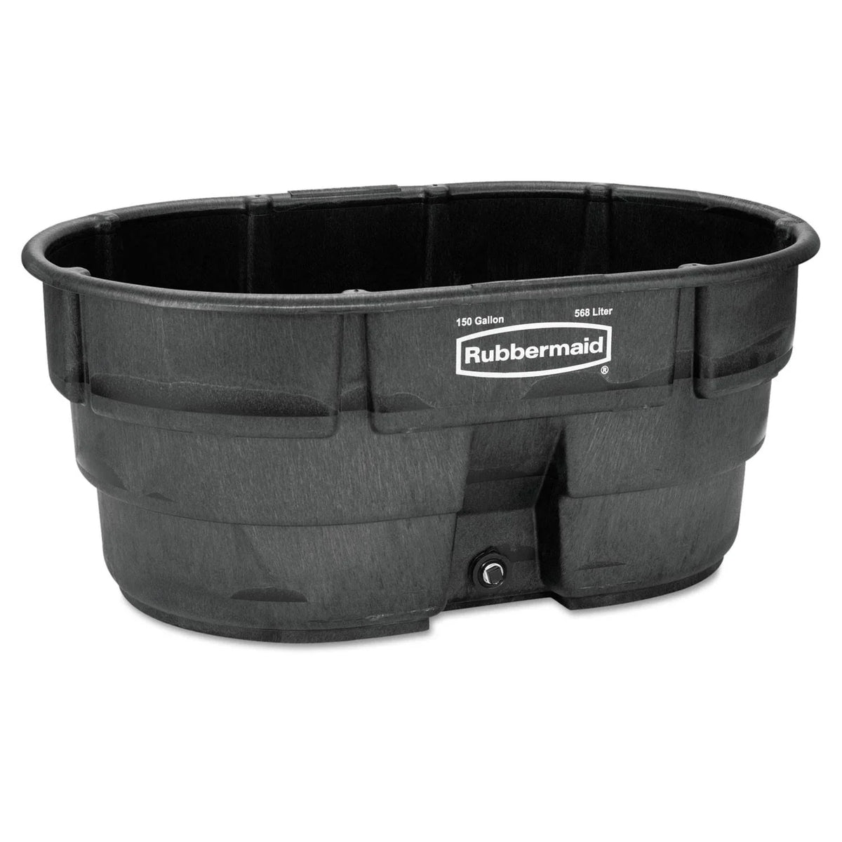 Rubbermaid 150 Gal Plastic Stock Tank, Black - FG424500BLA