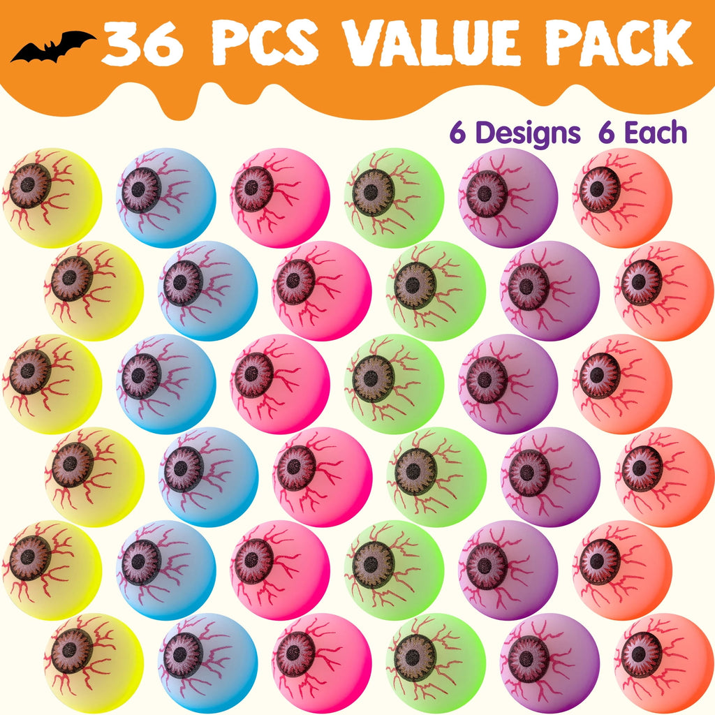 Joyfy 36 Pcs Halloween Bouncy Balls, Glow in The Dark Bouncy Balls Halloween Toys for Kids, for Trick or Treaters, Halloween Goodies, Halloween Party Favors