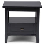 Solid Wood Rectangle End Table With Drawer And Shelf, 18.1in D x 20in W x 19.5in H - Norfolk