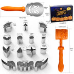 Gintenco Pumpkin Carving Tool & Kit, with Stainless Steel Molds, Decorating Kit 16pcs