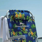 Tommy Bahama Folding Beach Deck Chair, Blue, Polyester Blend, Aluminum Frame - 735752