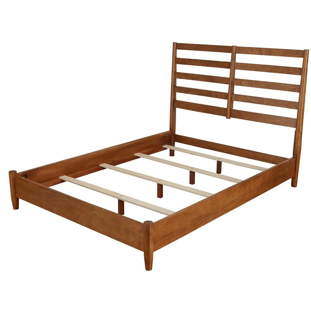 Home Square 4-Piece Set With Small TV Console, Full Wood Bed And Large Nightstand