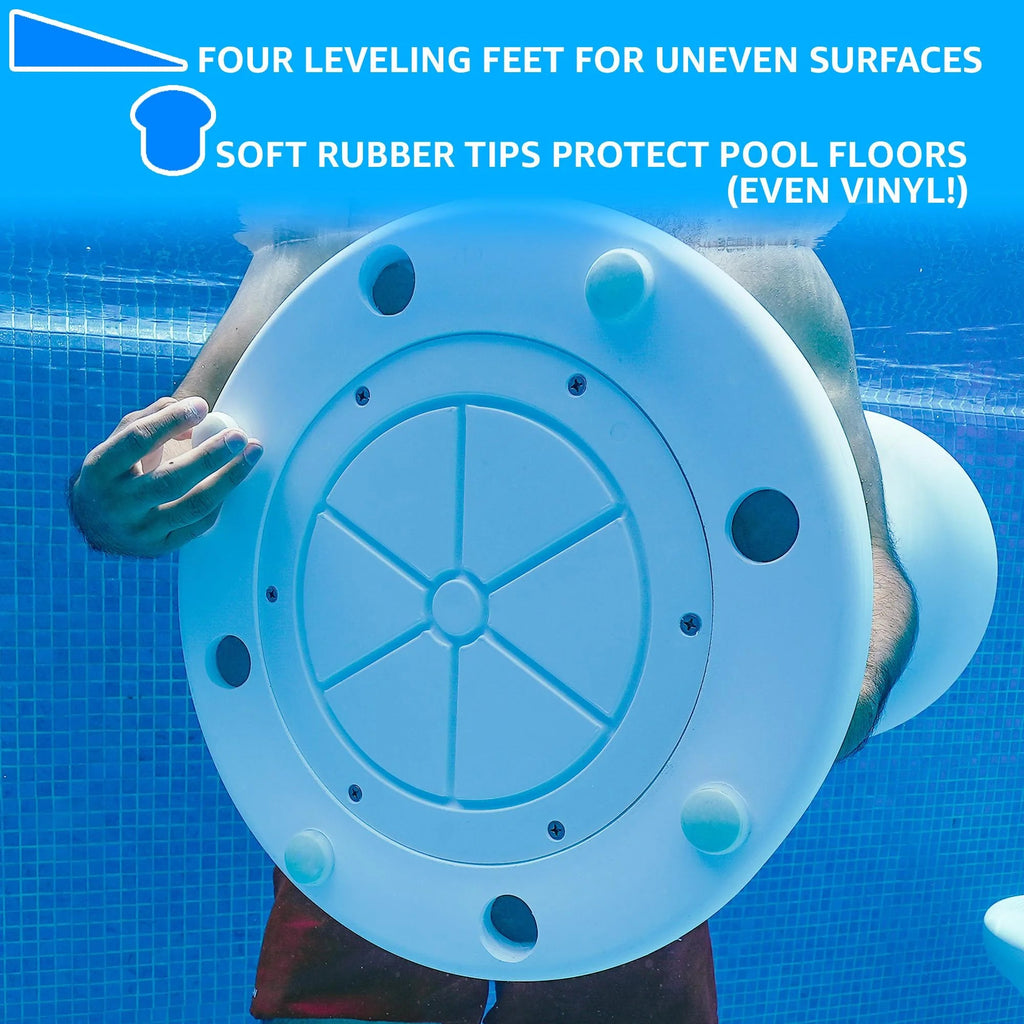 Dunn-Rite Products Submersible Swim-Up Pool Stool, White, 24 Inch, 1 Stool