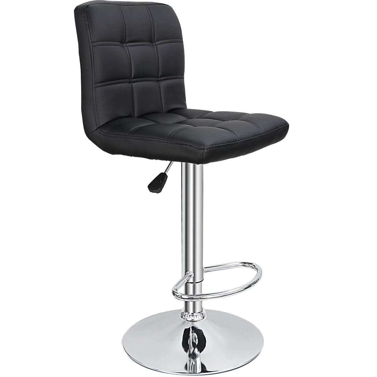 ZENY Bar Stool Set Of 4 With Soft Cushion And Metal Frame - Black