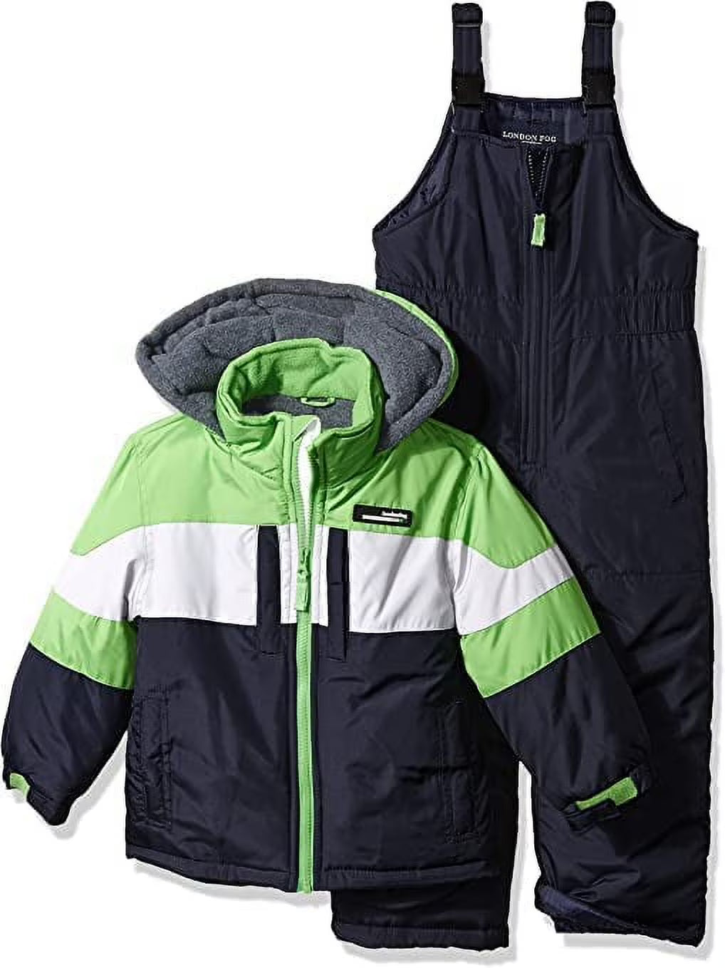 LONDON FOG Big Boys 2-Piece Colorblock Snow Bib And Jacket Snowsuit