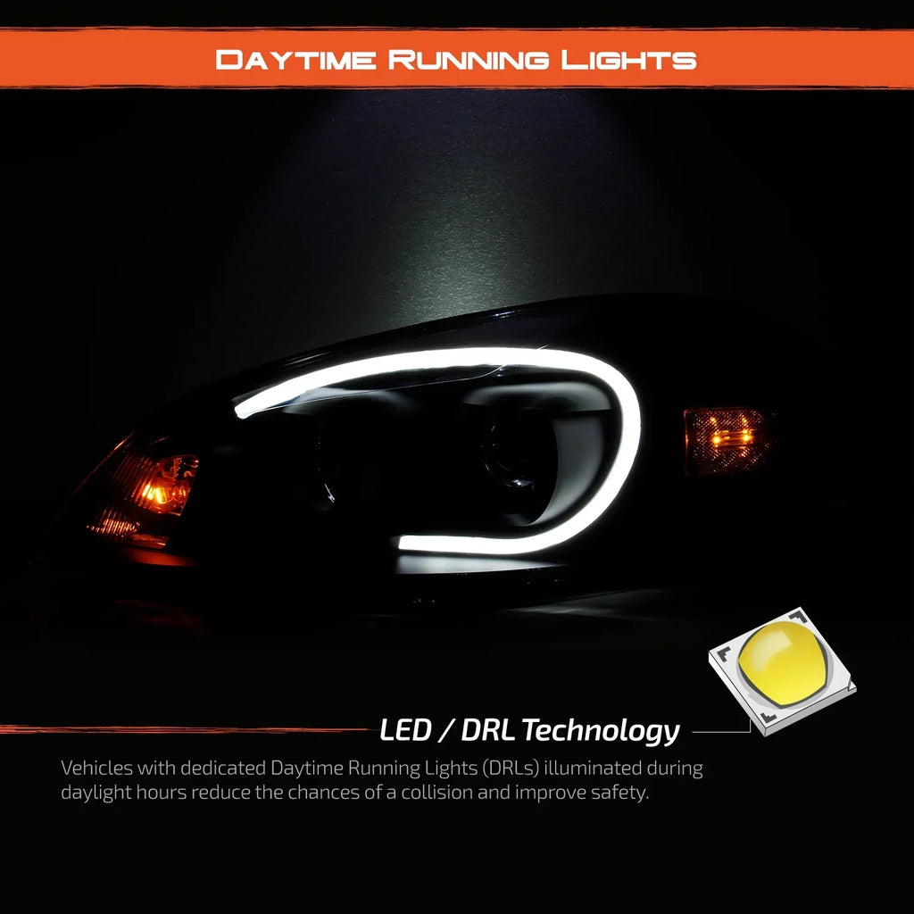 AKKON Projector Headlamps And LED Tail Lamps for 06-13 Impala and 14-16 Impala Limited - Black