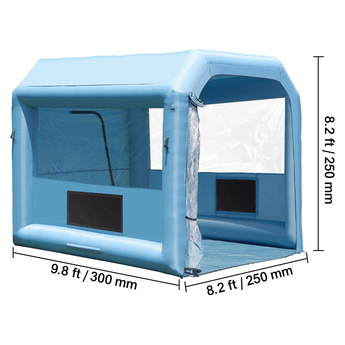KFFKFF Portable Inflatable Spray Shelter 9.8 x 8.2 x 8.2 ft With 550 W Blower And Filtration System - GZYJXKF03