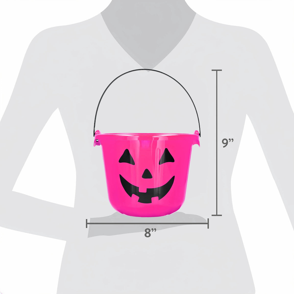 Light-Up Jack-o'-Lantern Trick-or-Treat Bucket, Pink, 6.5", Halloween by Way To Celebrate