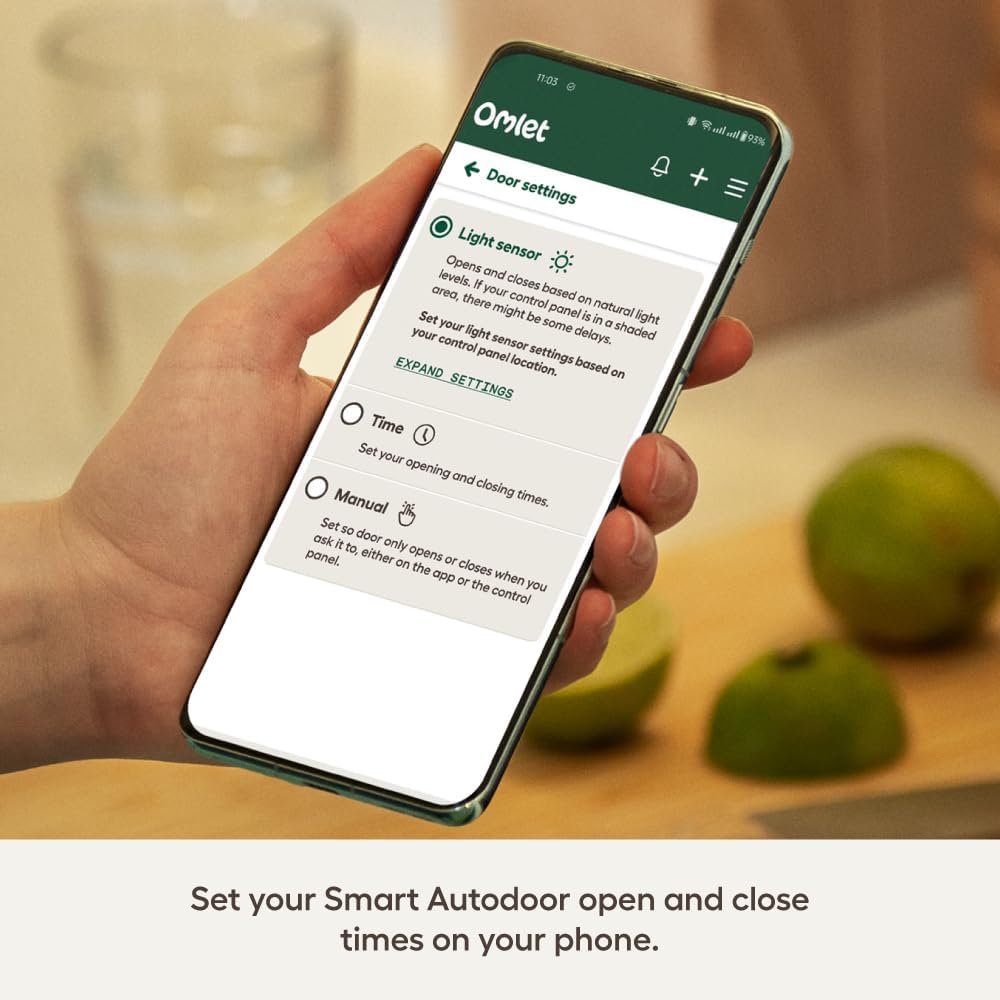 Omlet Smart Automatic Chicken Coop Door Opener - Wi-Fi Enabled