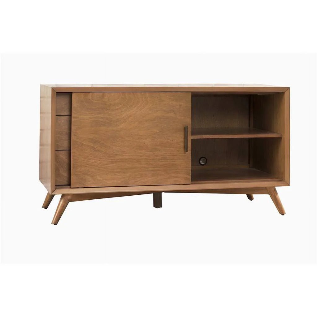 Home Square 4-Piece Set With Small TV Console, Full Wood Bed And Large Nightstand