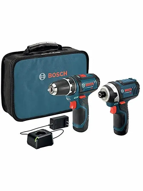BOSCH 12V Max Cordless Drill/Driver And Impact Driver Combo Kit With 2 Batteries, Charger And Case - CLPK22-120