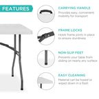 Best Choice Products 6ft Plastic Folding Table, 72in x 30in x 30in, White