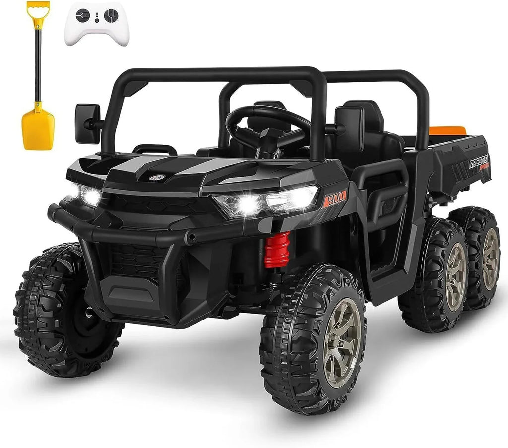 24V 6-Wheel UTV Ride-On With Dump Bed And 4WD Power