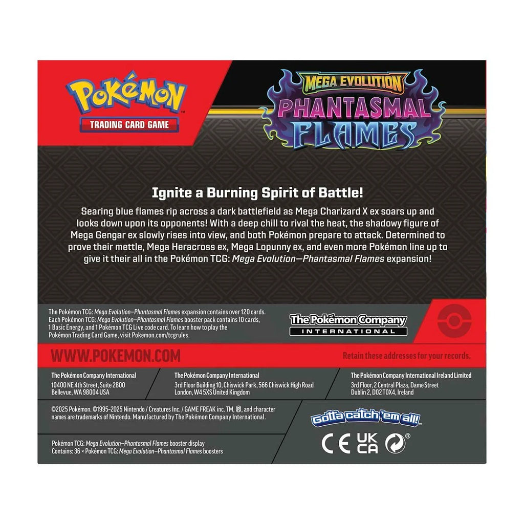 Pokemon TCG Mega Evolution Phantasmal Flames Booster Display Box - 36 Packs