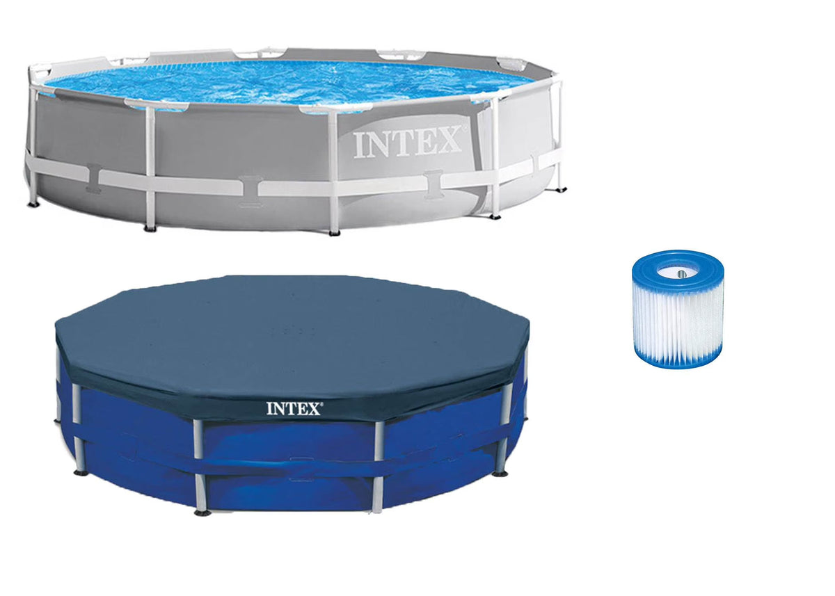 Intex Prism Frame Above Ground Swimming Pool 14ft x 42in With Pump - 26719EH