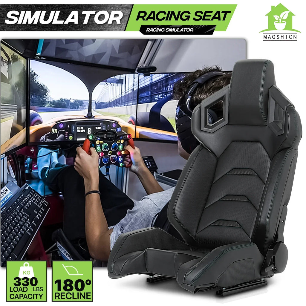 Magshion Racing Simulator Game Seat With Adjustable Slide, Black