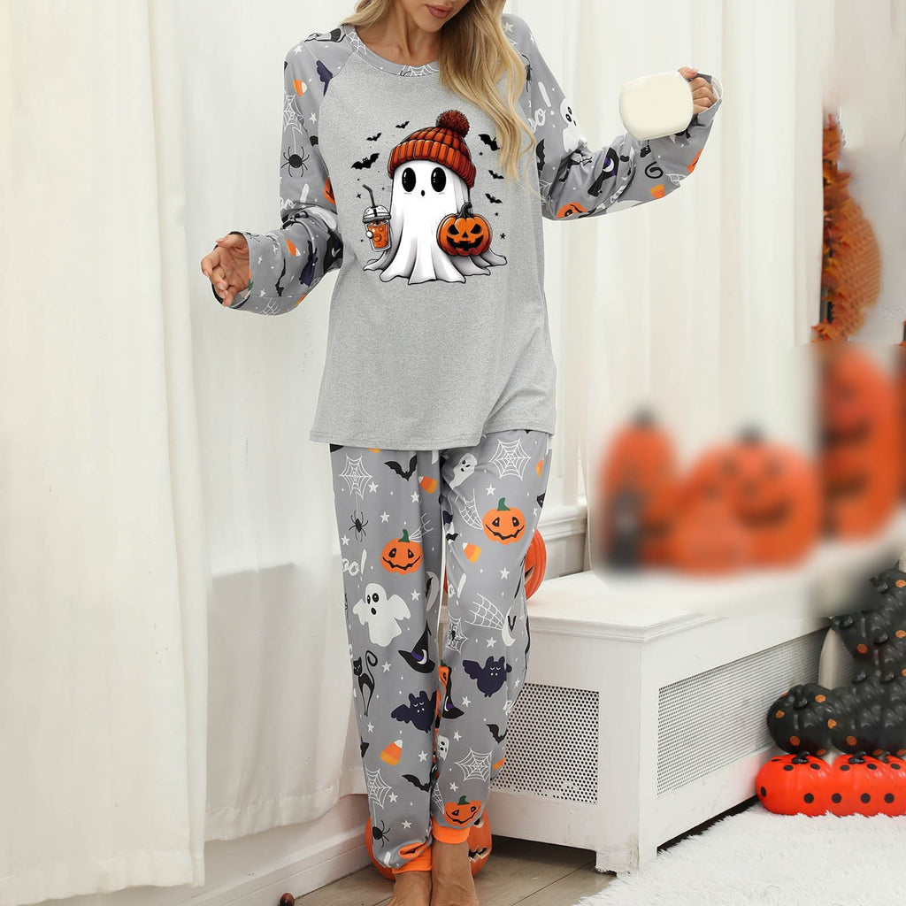 Pajamas For Women Set Halloween Cozy 2 Piece Outfit Soft Comfortable Sleepwear Loungewear Nightwear Nightclothes Homewear