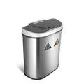 18 Gallon Dual Compartment Motion Sensor Trash Can - Automatic Hands-Free Kitchen Garbage Bin