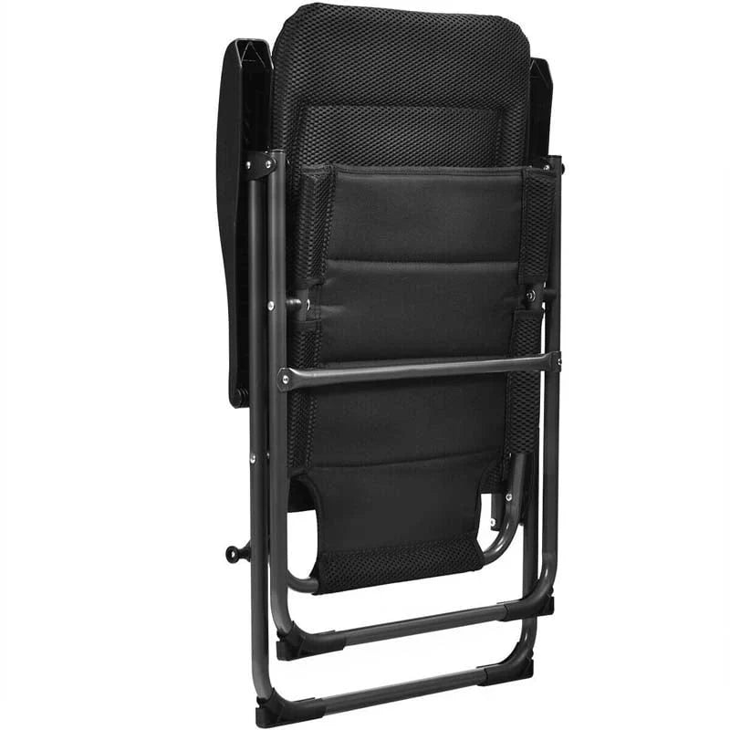 2 Pack Folding Patio Chairs, 7 Position Adjustable Outdoor Sling Recliner Camping Chairs
