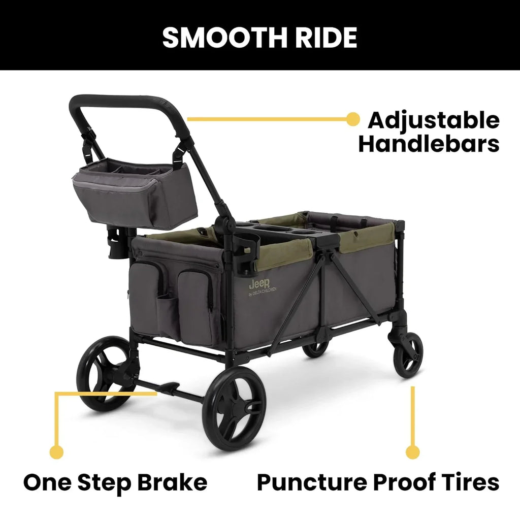 Jeep Sport All-Terrain Stroller Wagon With Canopy And Parent Organizer
