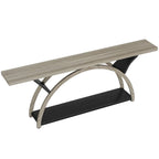 2-Tier Slim Console Sofa Table, Engineered Wood and Metal - 11.81 in D x 70.87 in W x 33.46 in H