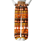 Halloween Pajama Pants for Women Halloween Pumpkin Print Fuzzy Sleep Pants for Women Warm Cozy Pj Bottoms Lounge Pants Plush Pajama Pants