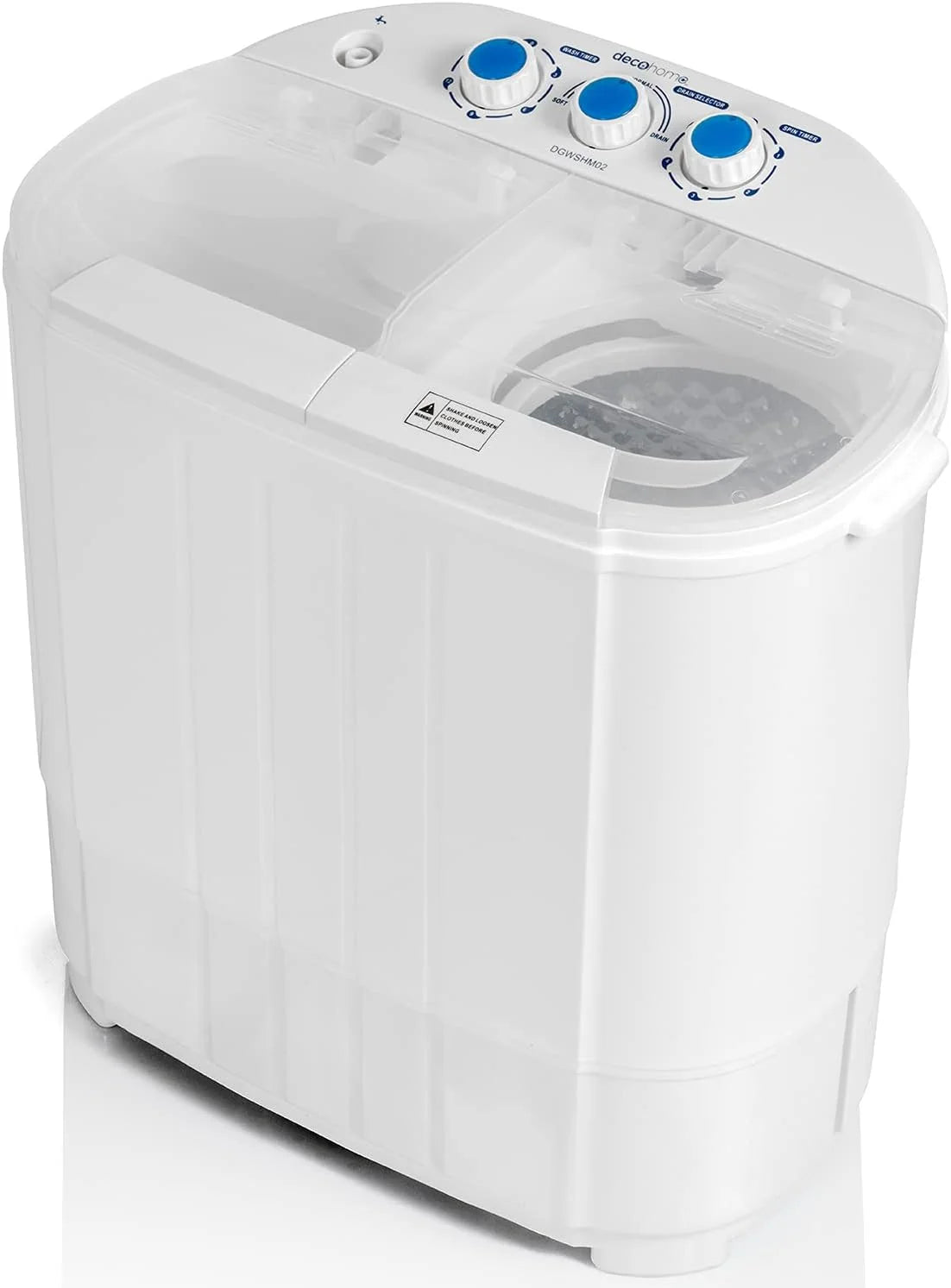 Deco Home Portable Twin Tub Washing Machine With Gravity Drainage System