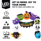Joyfy 6 ft Halloween Inflatable Archway Decoration with Multi-Characters, Trunk or Treat Car Decorations Kit Archway with Built-in LED Light for Halloween Party, Outdoor, Yard, Garden Decor