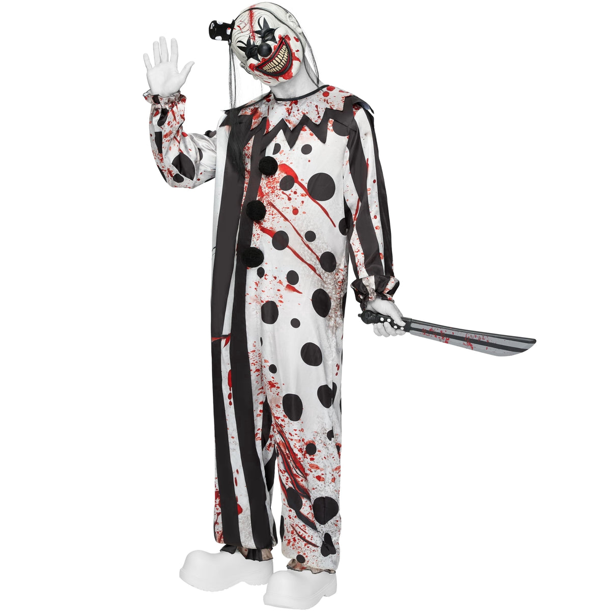 Joyfy Scary Clown Costume for Kids, Clown Halloween Outfit Set Fancy Dress Cosplay