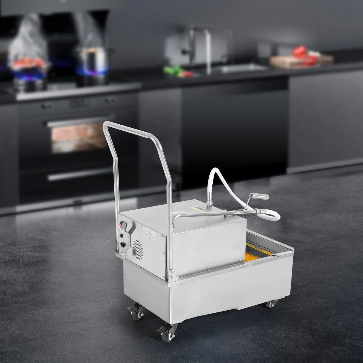 Miumaeov Commercial Fryer Oil Filter Cart 55L/14.5 Gal