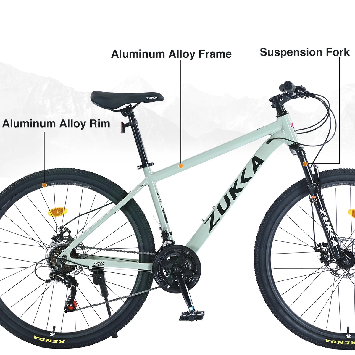 Men's 27.5 in Mountain Bike - 21-Speed Aluminum Alloy Frame, Front Suspension, Double Disc Brakes