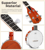 Vangoa 5-String 38 Inch Resonator Banjo Kit, Brown - VBJ-40
