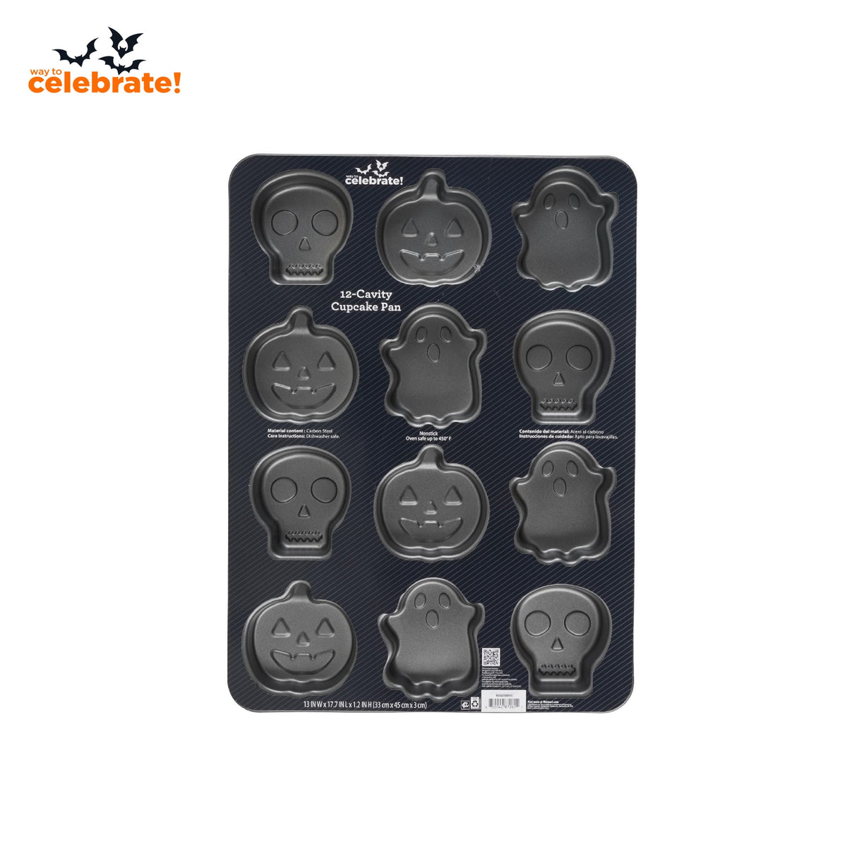 Way To Celebrate Halloween Cakelet Baking Mold 17" x 13" 12-Cavity
