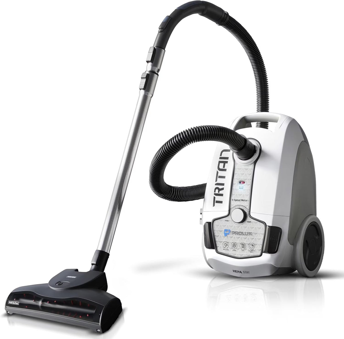Prolux Canister Vacuum With Sealed HEPA Filtration And 12 Amp Motor - Tritan
