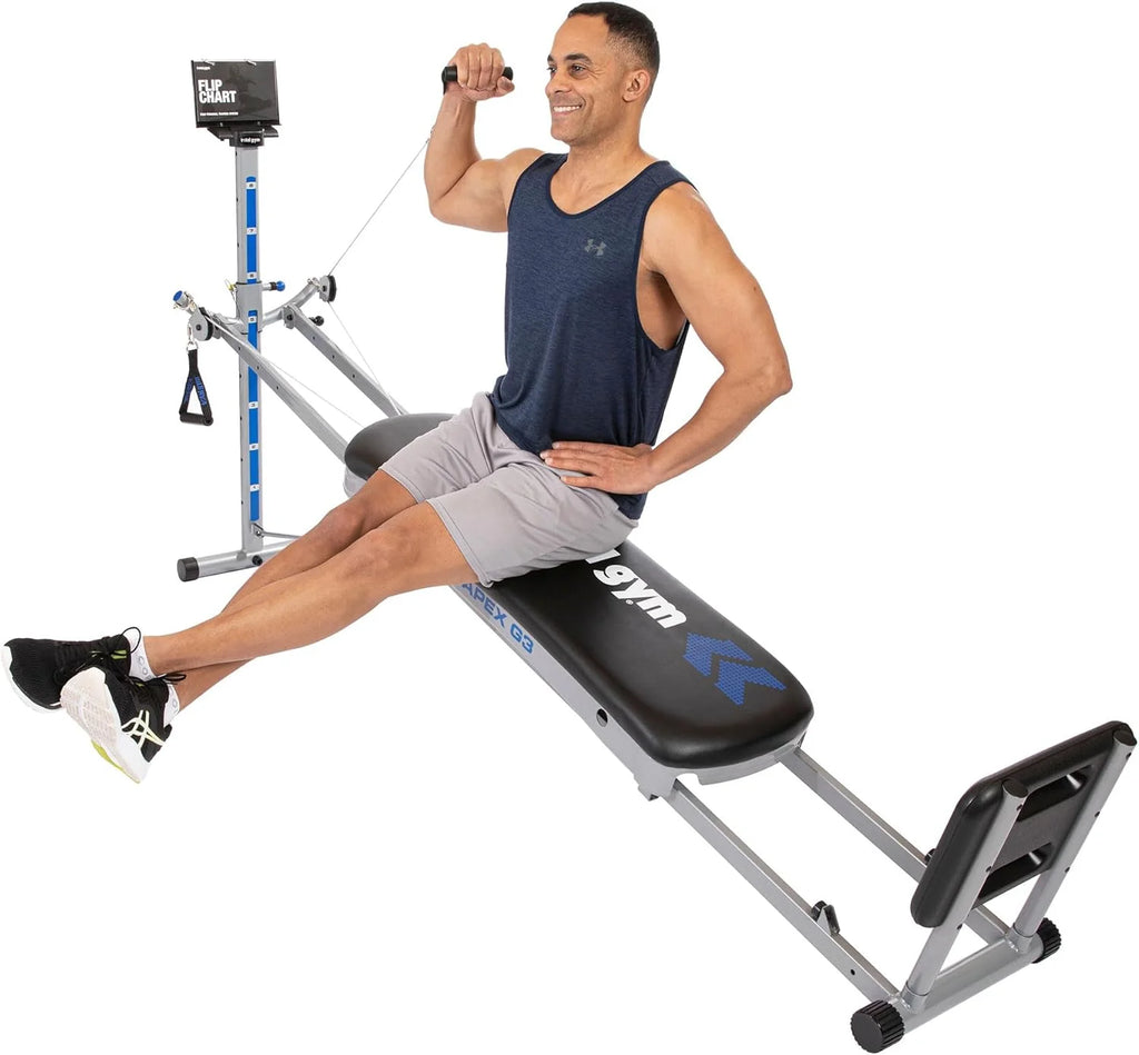 Total Gym Full Body Workout System, 8 Resistance Levels, Black - APEX