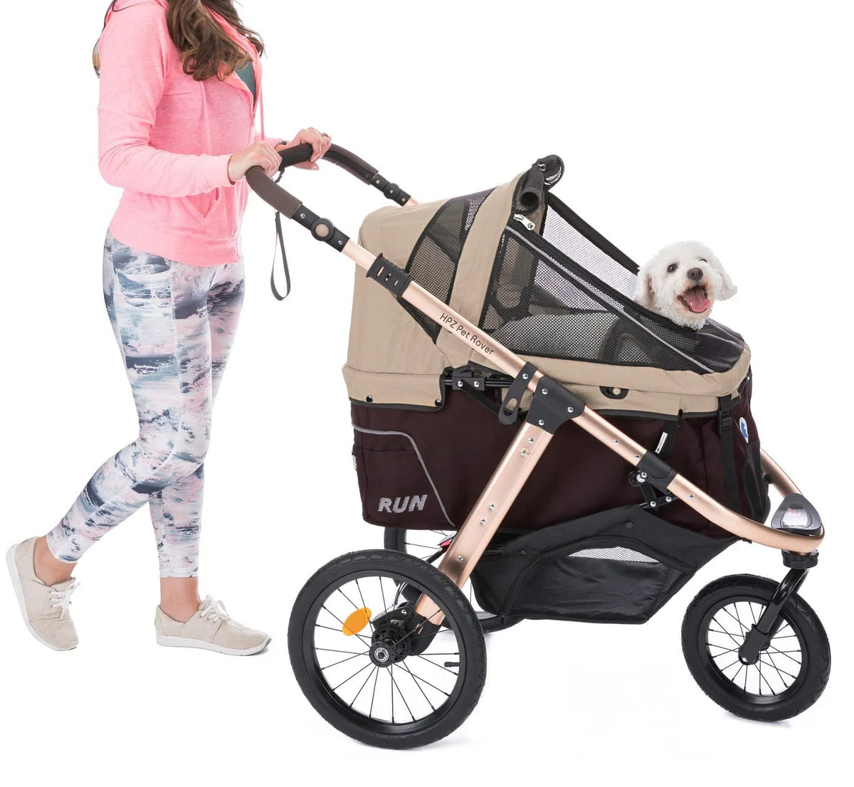 HPZ-PR America Pet Rover Run Jogging Pet Stroller, 50 lbs, Camo Green - B08R9KCWW1