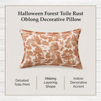 My Texas House Halloween Forest Toile Rust Oblong Decorative Pillow, 14" x 20"