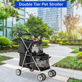 4-Wheel Foldable Pet Stroller With 2 Cages