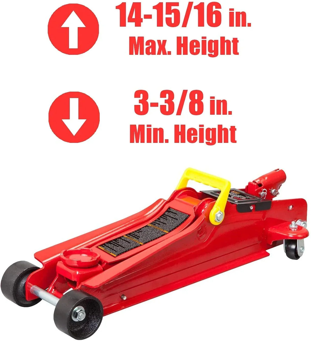 Big Red Hydraulic Low Profile Floor Jack, 2.5 Ton, Red - W8255AM