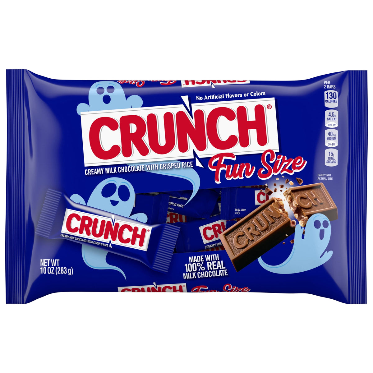 CRUNCH Fun Size Candy Bars, Chocolate Halloween Candy Bulk, 10 oz Bag